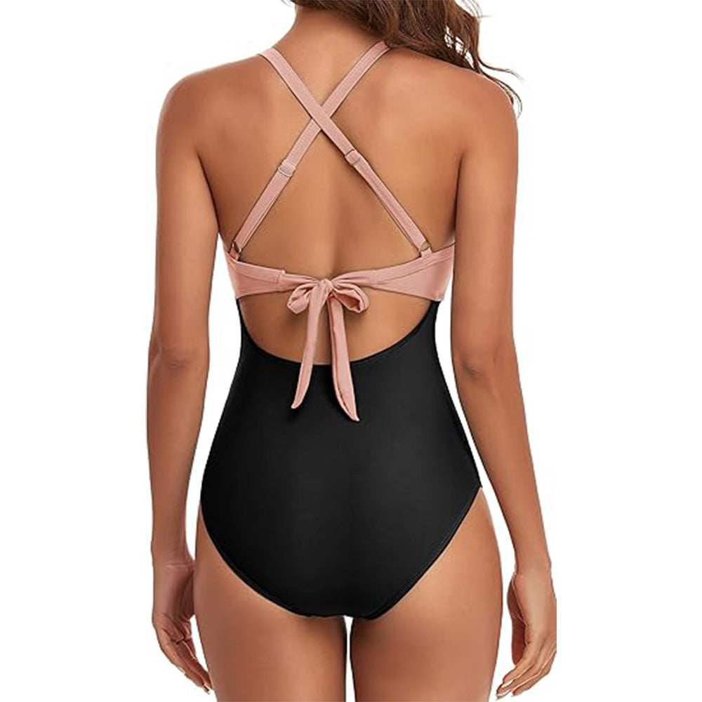🔥Bombshell Beach Alert! Tummy Control Swimsuit w/ Sexy Cutouts✨ High Waisted One Piece💦 Wrap Tie Back | TikTok’s Obsession