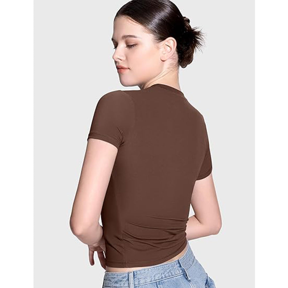 👚✨ Women's Double-Lined Slim Fit T-Shirt | Crew Neck Short Sleeve Top for Everyday Basics | Smoke Cloud Pro Collection ☁️ #WardrobeEssentials #OOTDInspo
