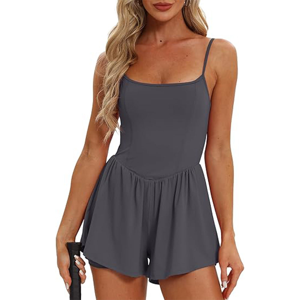 🌴Summer Breeze Essential! Double-Lined Short Romper✨ Adjustable Spaghetti Strap💃 No-Slip Sleeveless Jumpsuit | TikTok’s Hotlist