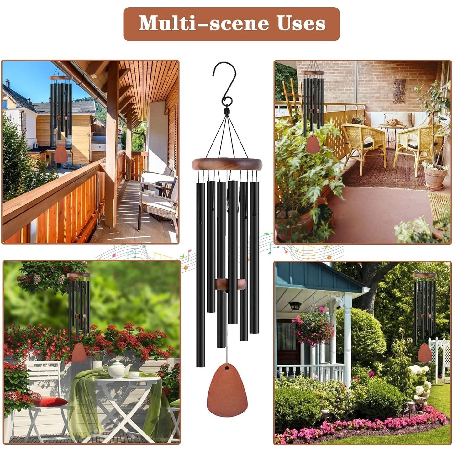 🐾 Pet Memorial Wind Chimes 37" Dog/Cat Keepsake💖Sympathy Gift with Remembrance Bell【Heartfelt Pet Memorials】