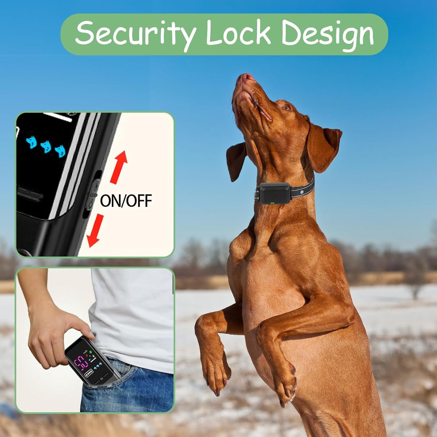 🔥Dog Trainer's Secret Weapon! 3 Modes Electric Collar⚡1600FT Remote Control | Waterproof & Rechargeable for All Dogs 8-120lbs🖤Sleek Black【TikTok's Top Training Gear】