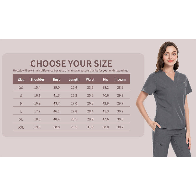 💊 3-Piece Medical Scrub Set with V-Neck Top & Yoga Joggers | 8hr ComfortFlex⚡【Nurse Pro Essentials】Anti-Wrinkle & Moisture-Wicking Uniform for Hospital/Clinic Shifts