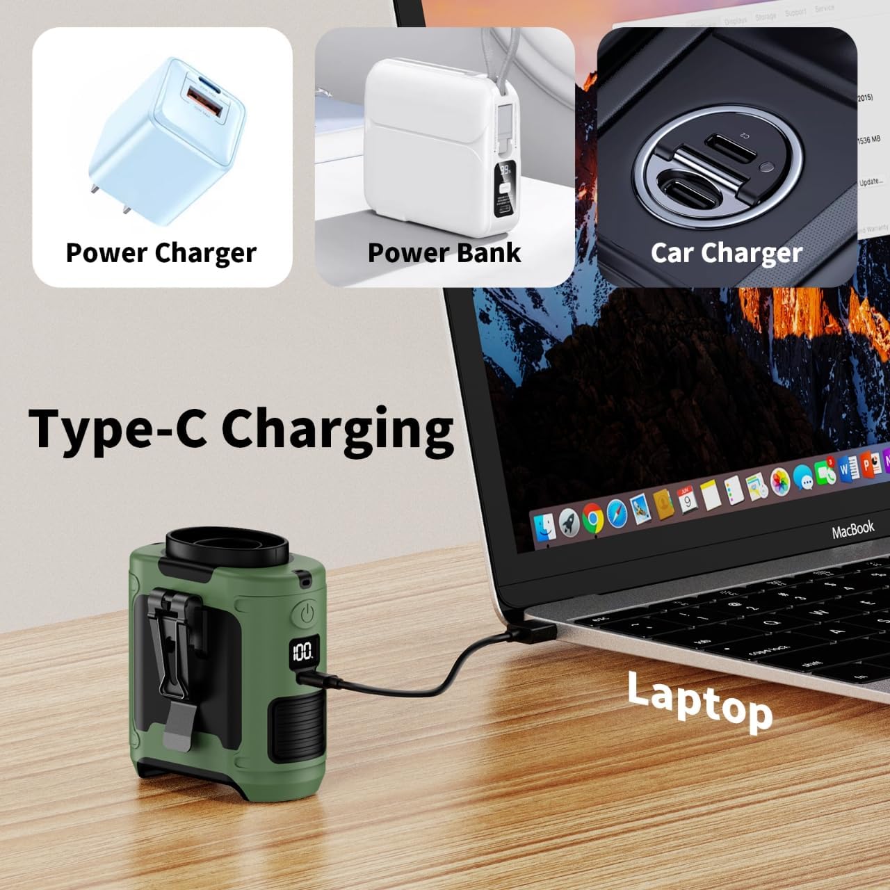 10000mAh Waist Cooler Fan ✨ 40H Ice Mode + 5 Speeds 💦 Hands-Free Belt Clip for Hiking/Camping 🌟 Built-in Flashlight & USB Charger 🔥 #OutdoorHack #TikTokMadeMeBuyIt