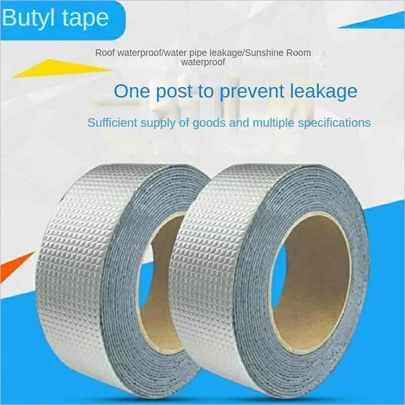 🔥 1.0mm Fiber-Reinforced Aluminum Butyl Tape | 5X Stronger Adhesion⚡ASTM Certified🌟【Roof/Pool/Pipe Pro】Waterproof Sealant with Super Thicken Fiber - 10X Durable Than Duct Tape