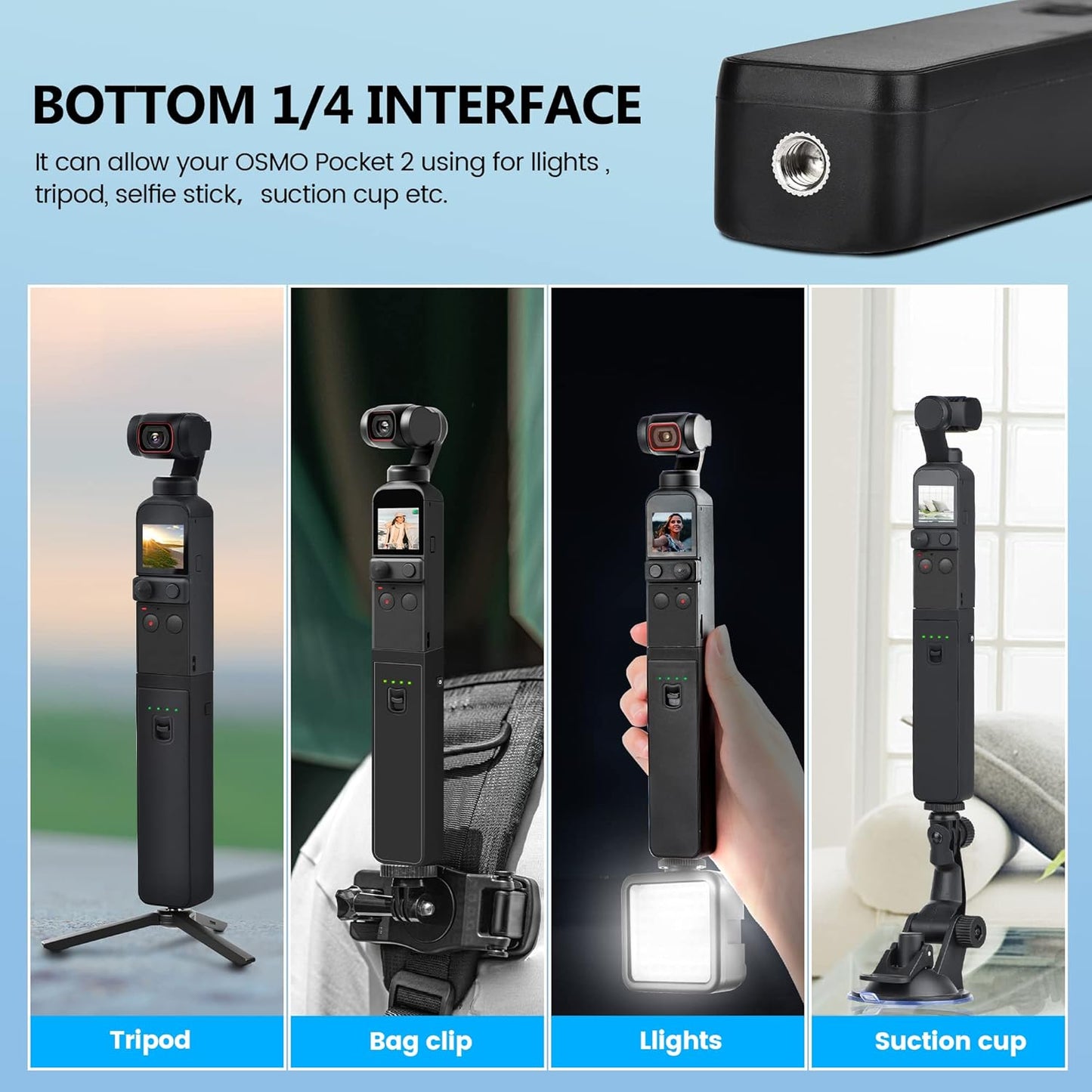 🔥Ultimate Combo! 3200mAh DJI Pocket 2 Charging Case w/Extension Rod⚡Fast Charging Power Bank & Travel Accessories | Waterproof Battery Charger for Filmmaking | #DJITok #ViralGadgets
