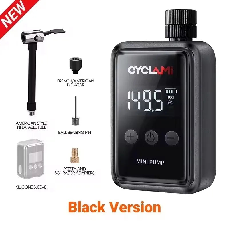 Bicycle Electric Inflation Pump Mini Portable 150Psi High Pressure Air Inflator