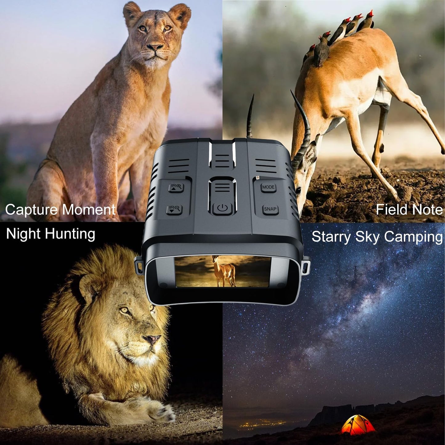 🌙📷 4K Night Vision Goggles | 3'' HD Screen + WiFi Live View | Record & Save Photos/Video with 32GB Card & Rechargeable Battery ⚡ #NightVisionTech #OutdoorGear