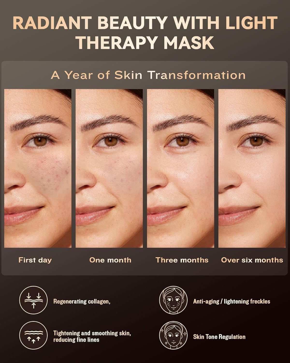 Red Light Therapy Mask ✨ Dual-Wavelength Anti-Aging & Acne Killer 💎 630nm/830nm Salon-Level Glow at Home 🔥 Dermatologist-Tested #SkincareHack #RedLightMagic