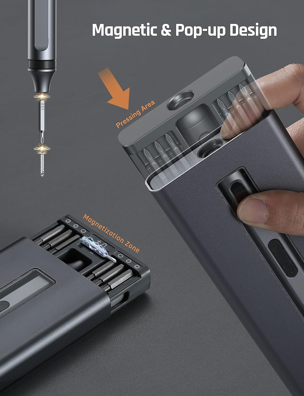 🔥 52-in-1 Mini Electric Screwdriver Kit | 48 Magnetic Bits⚡3s Quick-Change🌟【Tech Repair Pro】Cordless Precision Tool for Phone, Laptop, Watch & Camera Fixing