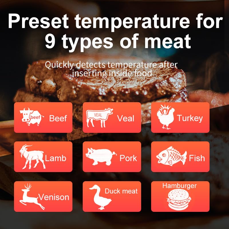 🔥Smart Meat Pro Thermometer💥 Instant-Read Magic⚡ 10-in-1 App Control✨ BBQ/Air Fryer/Oven Master | TikTok's #1 Kitchen Hack