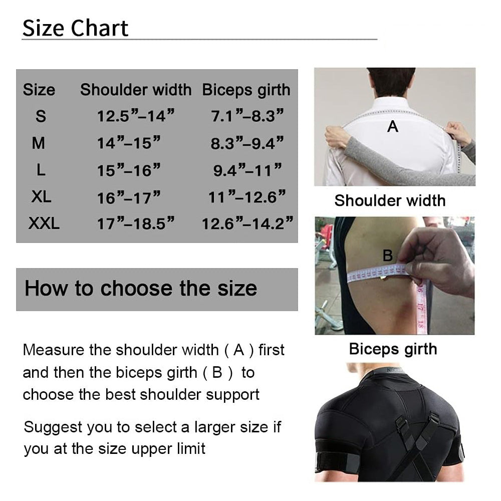 🔥 Double Shoulder Brace with Neoprene Support | Adjustable Strap Wrap⚡360° Rotator Cuff Protection🌟Gym & Sports Recovery Essential - Left/Right Shoulder Pain Relief