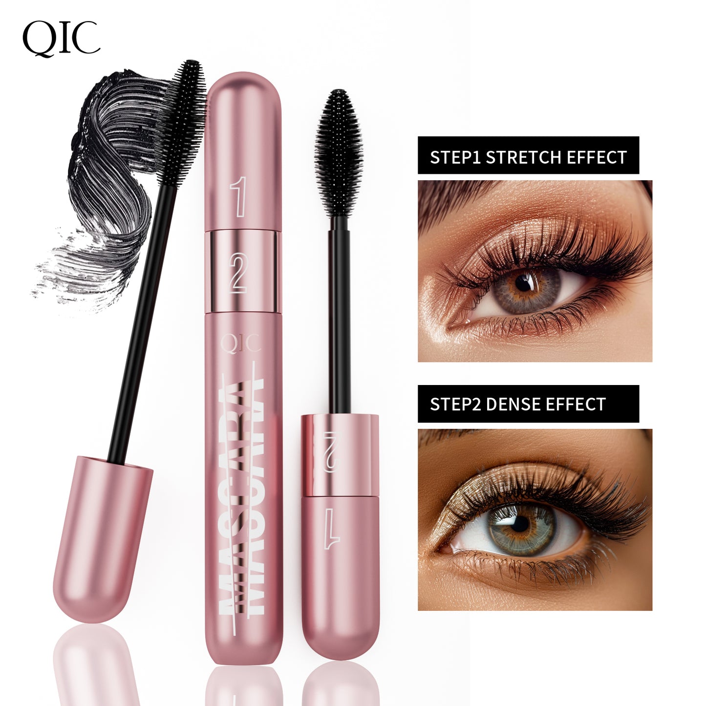2-in-1 Lash Multiplying Mascara ✨ 24H Oil & Sweat Proof! 💦 Smudge-Proof Lengthening + Curl & Volume 🌟 Clump-Free #LashHack! #WaterproofMascara #VolumeMascara