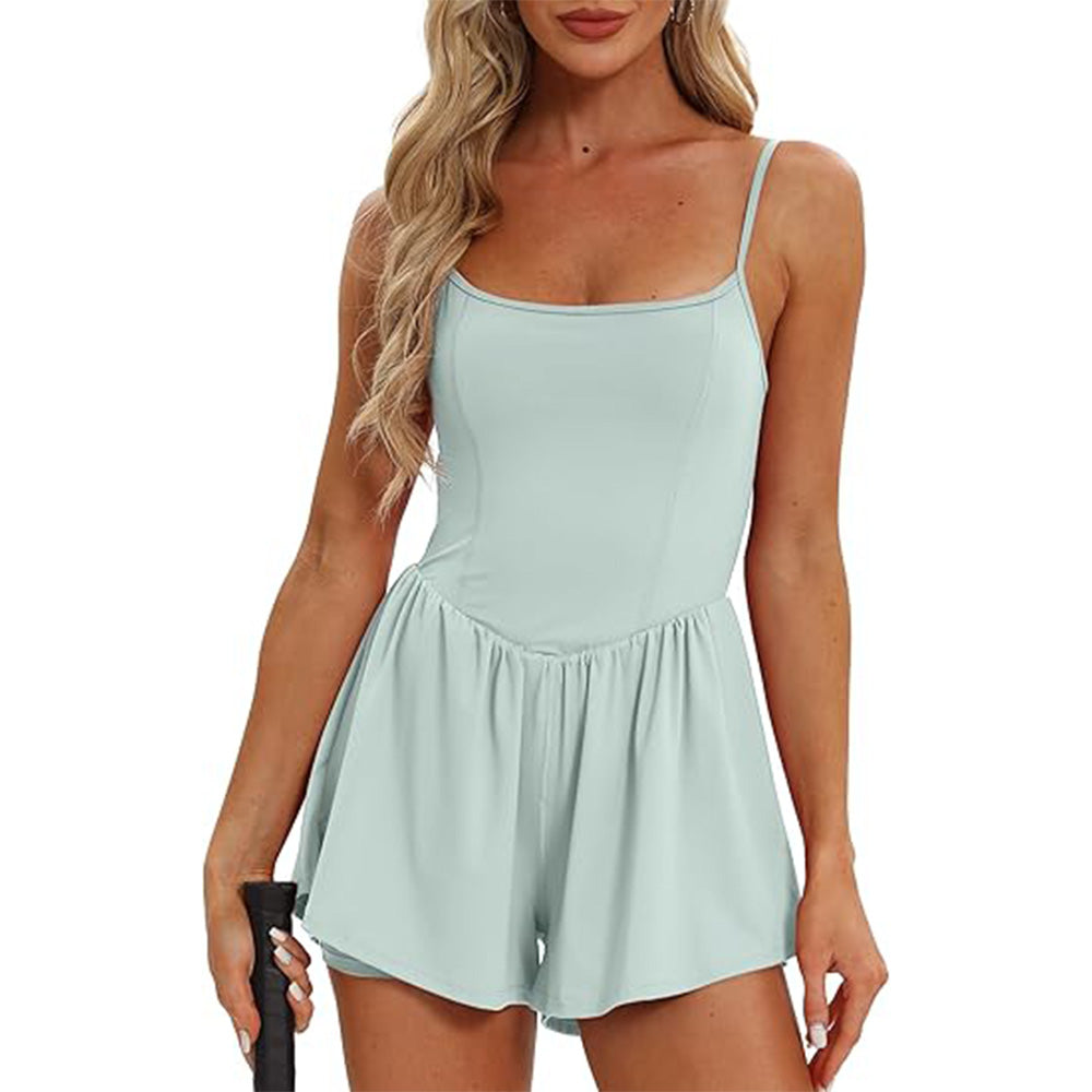 🌴Summer Breeze Essential! Double-Lined Short Romper✨ Adjustable Spaghetti Strap💃 No-Slip Sleeveless Jumpsuit | TikTok’s Hotlist