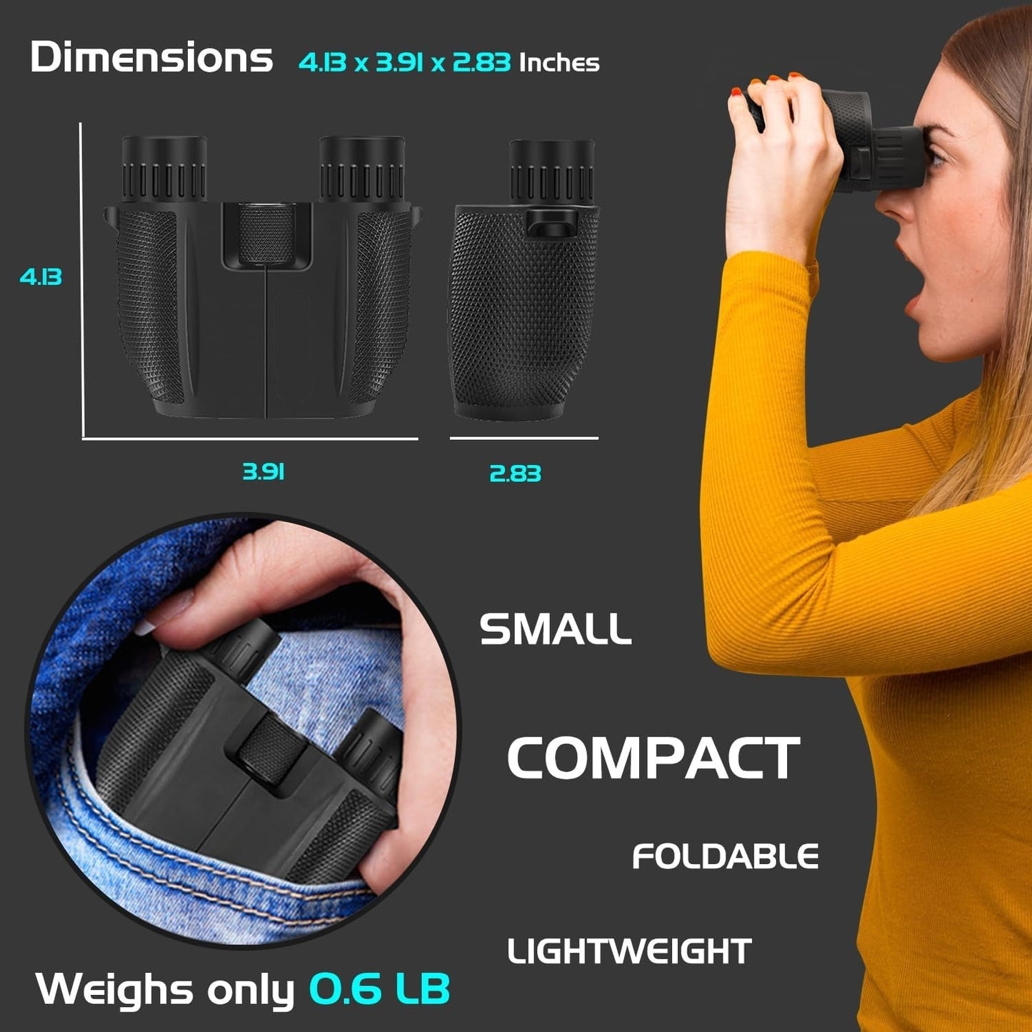 🔭✨ 10x25 Compact Binoculars for Adults & Kids | Bird Watching, Hunting, Concerts & Sports | Lightweight HD Optics with Carrying Case 🌳🎯 #OutdoorEssentials #FamilyAdventures