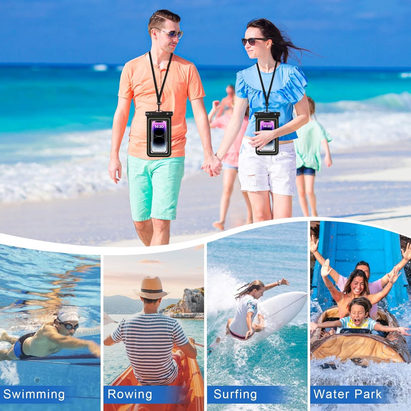 2-Pack Floating Phone Pouch ✨ IP68 Waterproof & Sandproof 💦 Beach Pool Cruise Must-Have! 🔥 Universal Fit + Detachable Lanyard 🌟 #BeachEssentials #TravelHack