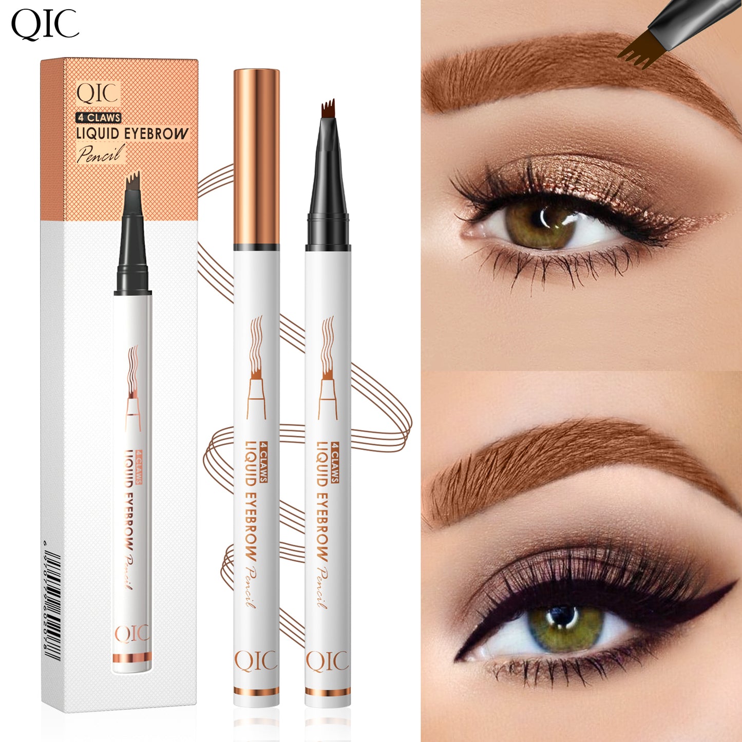 4-Head Microblading Brow Stamp ✨ 24H No-Smudge Waterproof🔥 Ultra-Fine Hair Strokes + Beginner Proof! 💯 Lazy Girl Brow Hack for NATURAL #FeatherBrows! ➕ #MicrobladingPen | #BrowHack| #BeginnerBrows