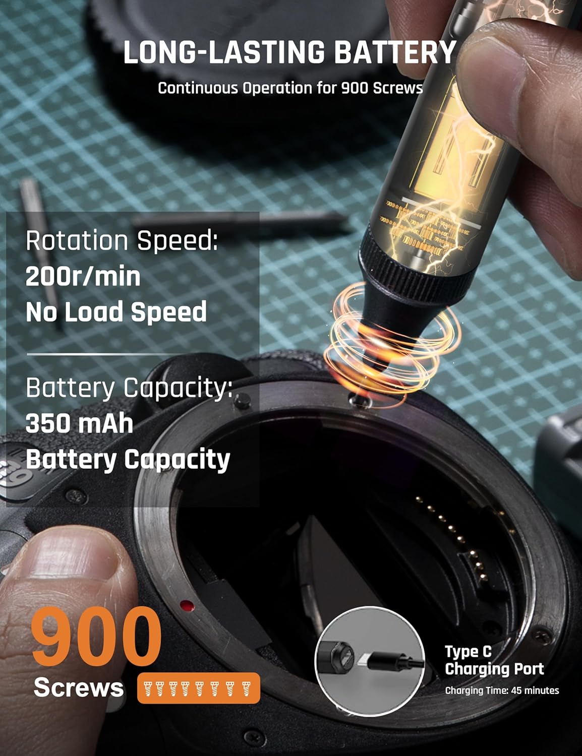 🔥 52-in-1 Mini Electric Screwdriver Kit | 48 Magnetic Bits⚡3s Quick-Change🌟【Tech Repair Pro】Cordless Precision Tool for Phone, Laptop, Watch & Camera Fixing