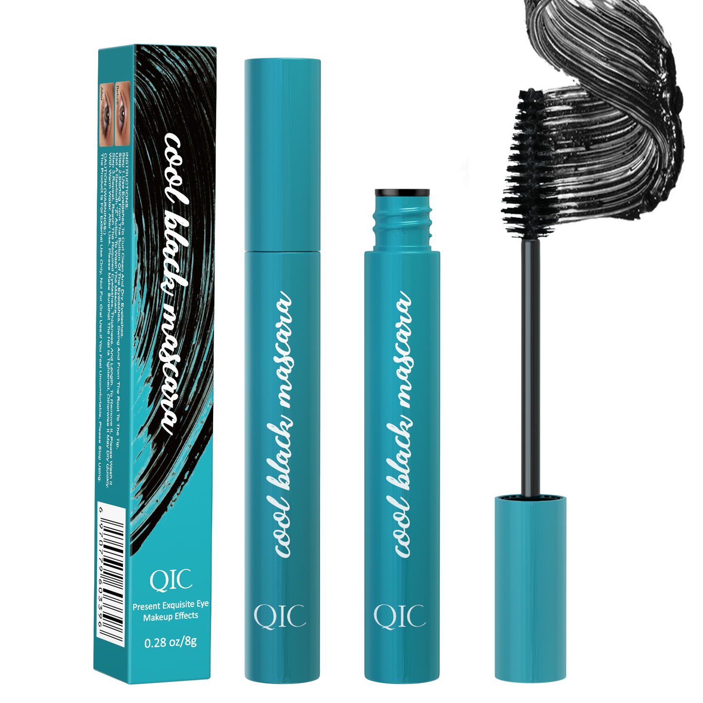 4D Volumizing Mascara ✨ Jet Black Waterproof 24H! 💦 Clump-Free Curl & Smudge-Proof Lengthening 🌟 Salon-Level #LashHack! #WaterproofMascara #VolumeMascara