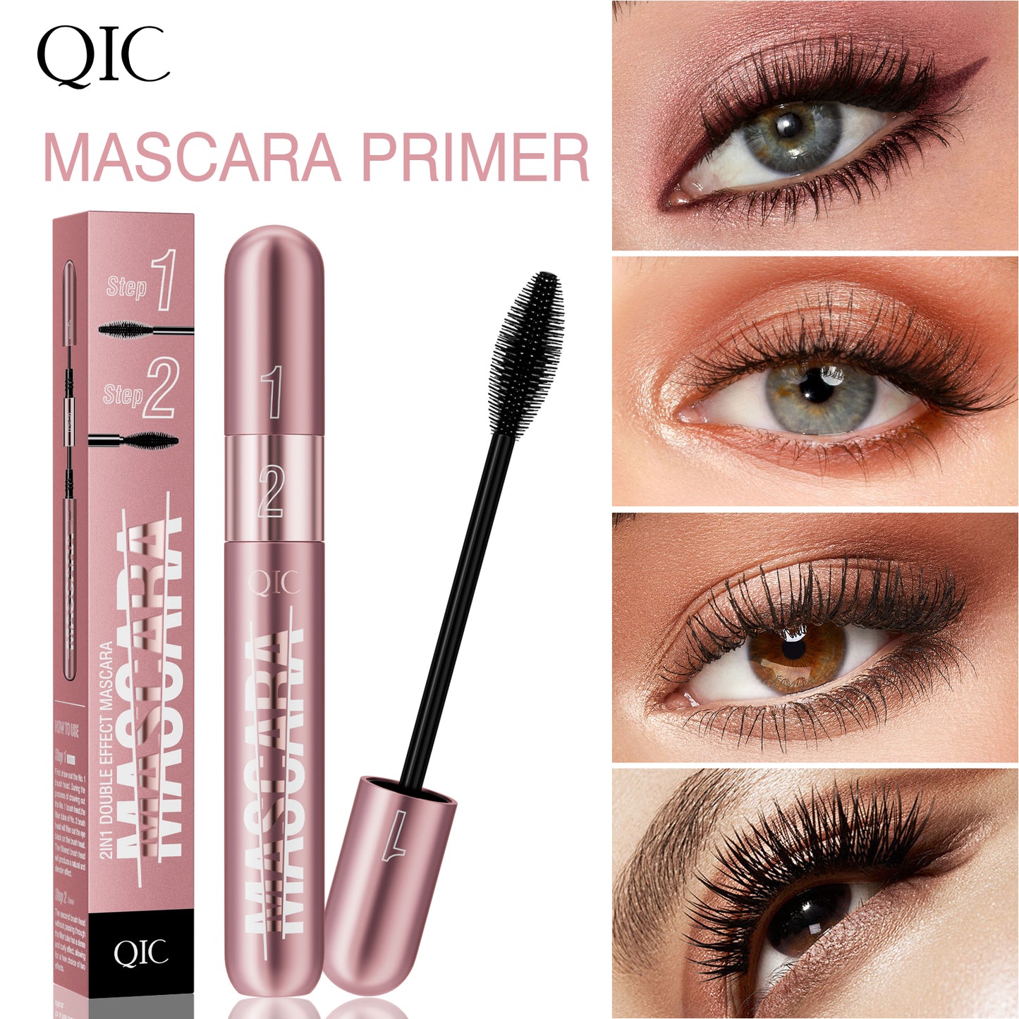2-in-1 Lash Multiplying Mascara ✨ 24H Oil & Sweat Proof! 💦 Smudge-Proof Lengthening + Curl & Volume 🌟 Clump-Free #LashHack! #WaterproofMascara #VolumeMascara