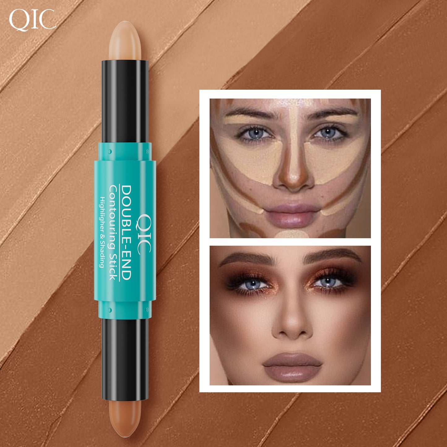 KARDASHIAN CONTOUR HACK IN A STICK 💎 | DUAL-ENDED MAGIC WAND: CHISEL JAWLINE 🔪 + ERASE PORES LIKE FACETUNE ✨ | 5-SEC V-FACE GLOW UP 🔥 #NoFilterNeeded