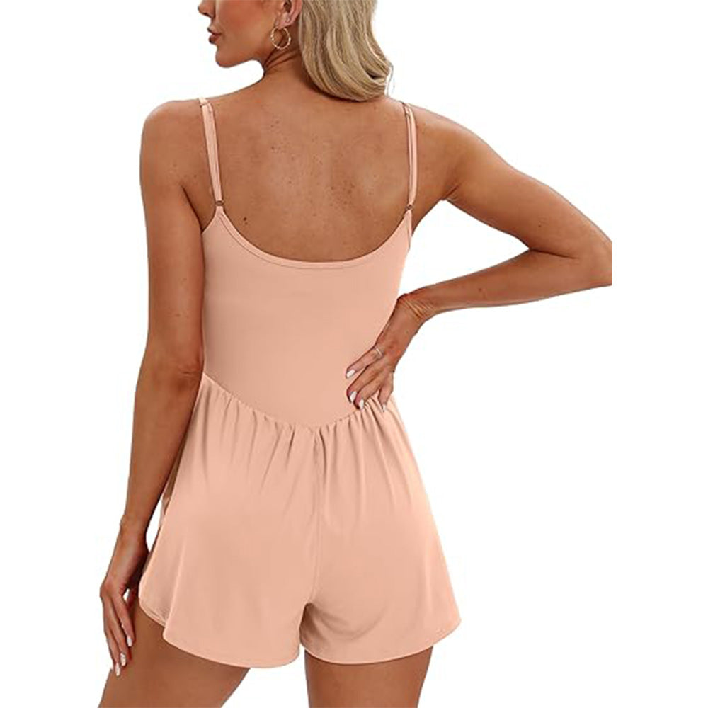 🌴Summer Breeze Essential! Double-Lined Short Romper✨ Adjustable Spaghetti Strap💃 No-Slip Sleeveless Jumpsuit | TikTok’s Hotlist