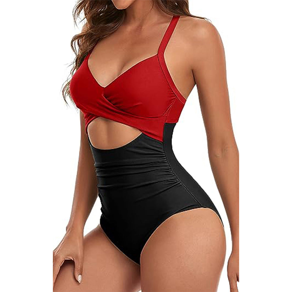 🔥Bombshell Beach Alert! Tummy Control Swimsuit w/ Sexy Cutouts✨ High Waisted One Piece💦 Wrap Tie Back | TikTok’s Obsession