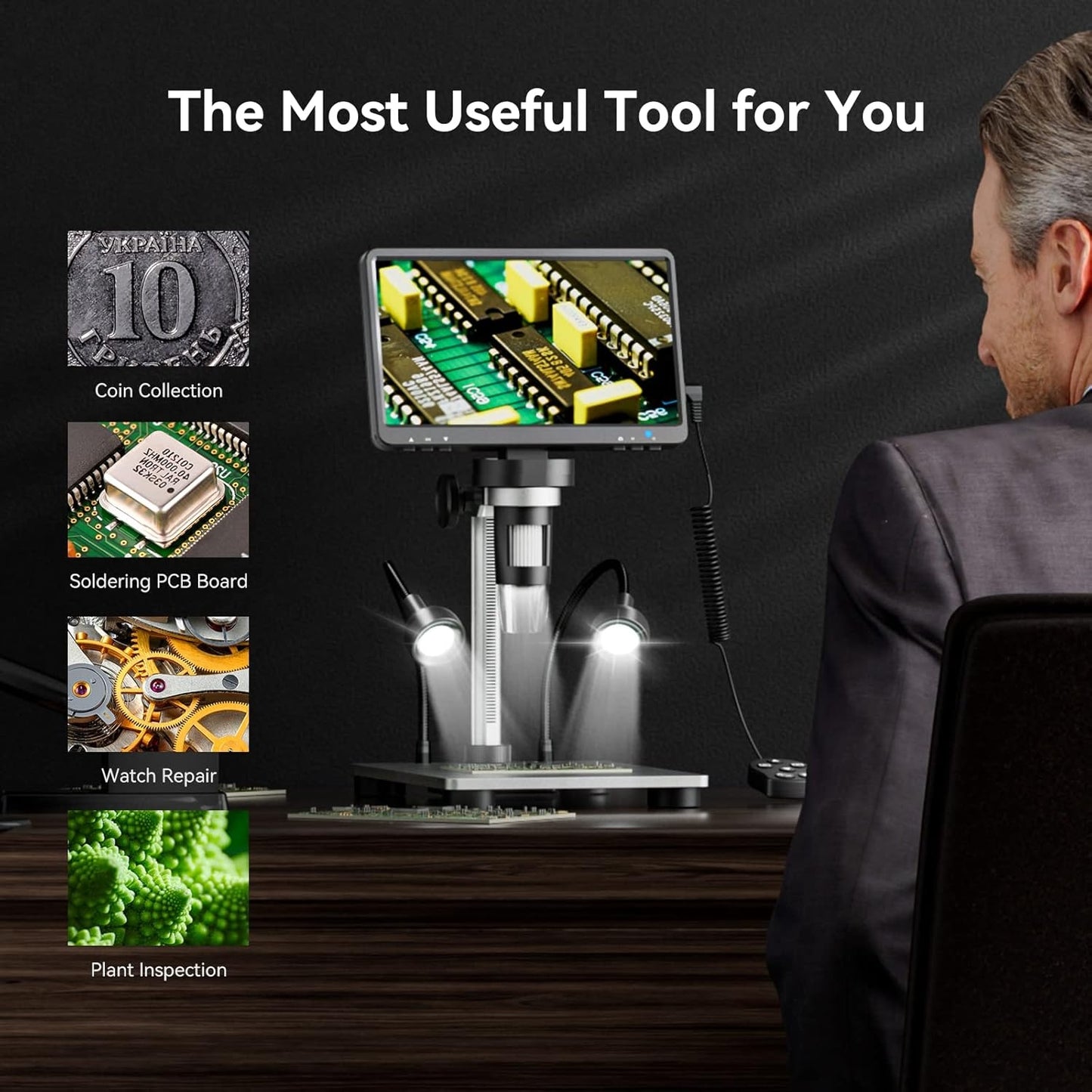🔬📸 7'' LCD Digital Microscope 1200X | 1080P HD + 12MP Ultra-Precise Focus for Soldering & Coin Collecting | PC View & 32GB Storage 🖥️ #TechGadgets #DIYEssentials