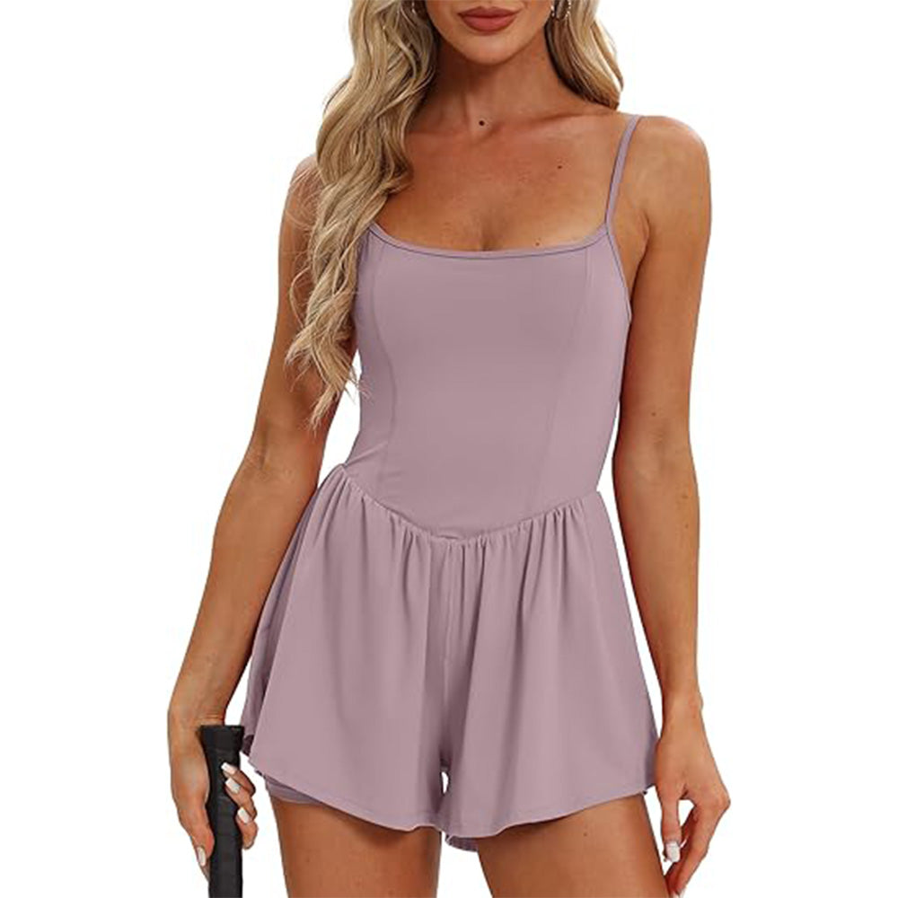 🌴Summer Breeze Essential! Double-Lined Short Romper✨ Adjustable Spaghetti Strap💃 No-Slip Sleeveless Jumpsuit | TikTok’s Hotlist