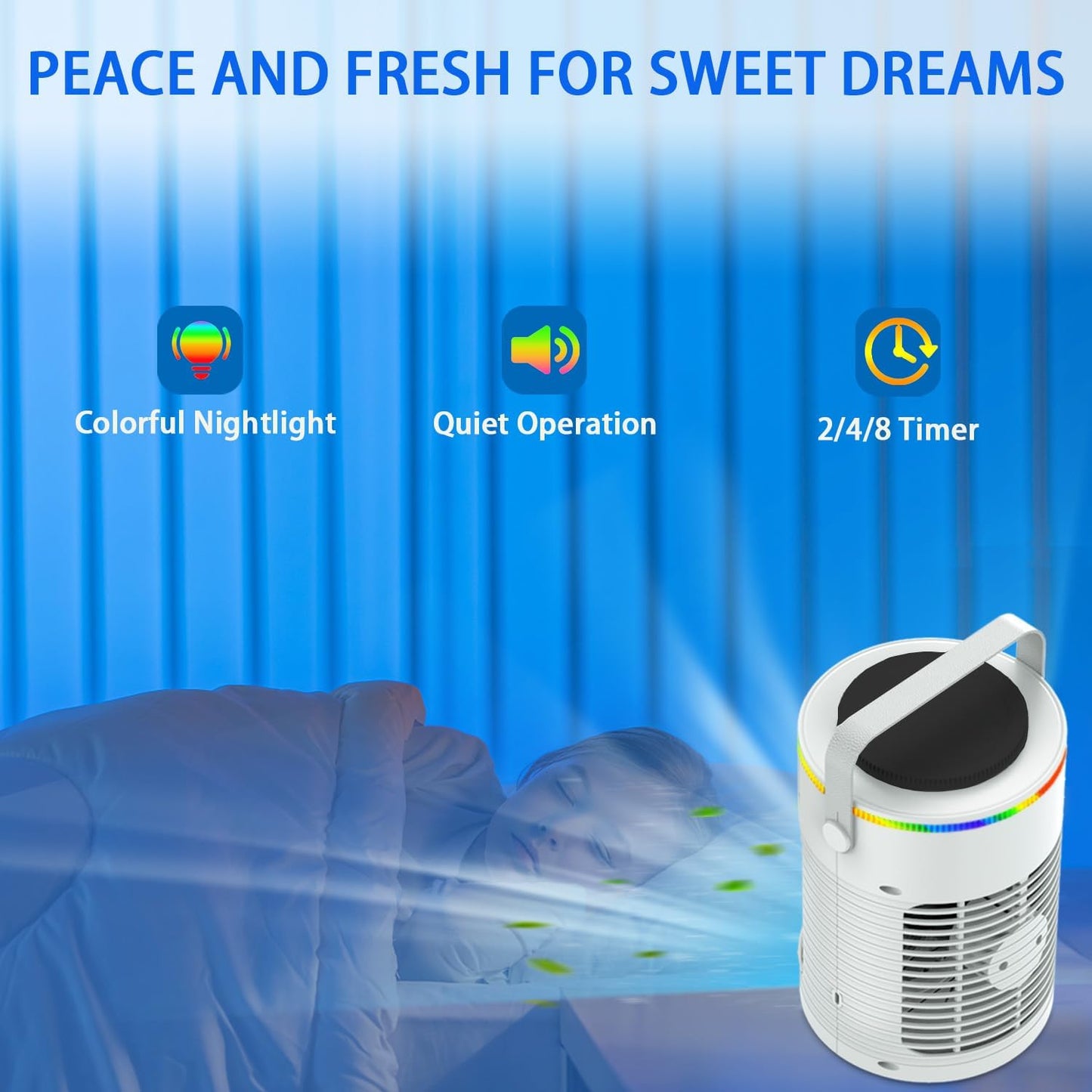 ❄️3D Ice-Cool Tech Portable AC🔥 3-Speed Desk Fan + 7-Color Mood Light✨ Car/Camping Mini Air Cooler with Mist & Timer | TikTok Viral Summer Must-Have