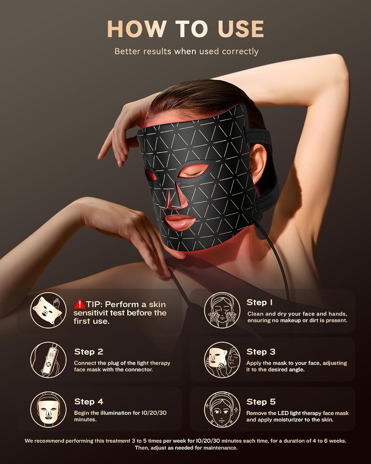Red Light Therapy Mask ✨ Dual-Wavelength Anti-Aging & Acne Killer 💎 630nm/830nm Salon-Level Glow at Home 🔥 Dermatologist-Tested #SkincareHack #RedLightMagic