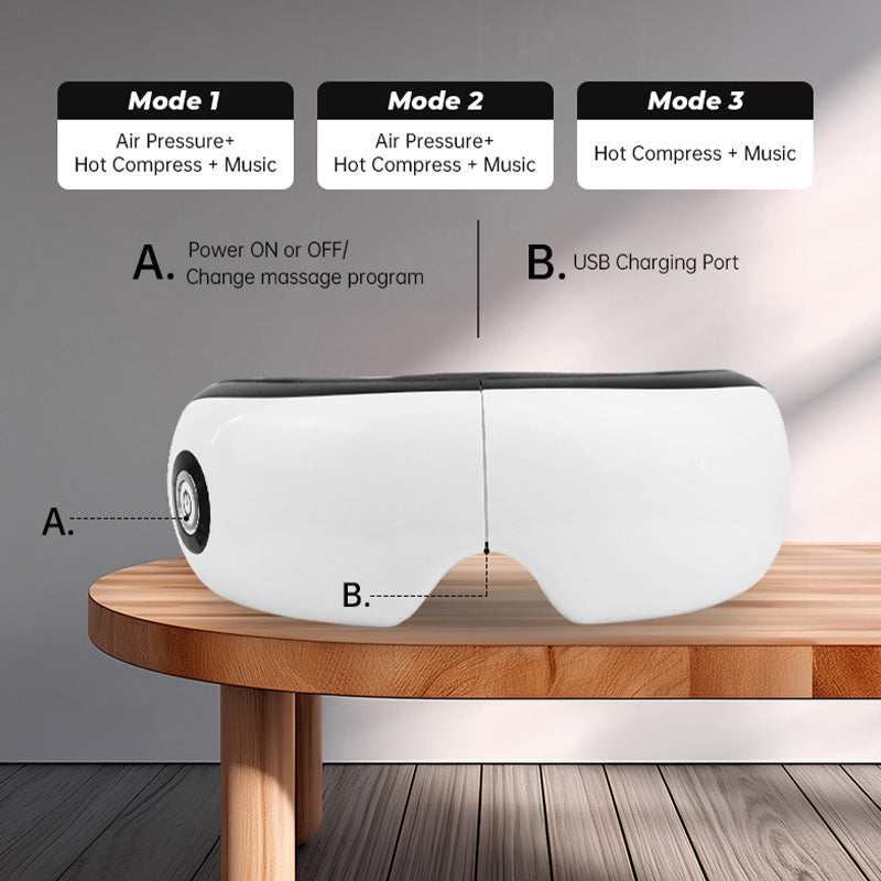💆♂️Pro Eye Spa Massager🔥 Air Pressure + Heat Therapy + Bluetooth Music🎵 Smart Pain Relief & 180° Foldable Design | TikTok’s Top Eye Care Essential