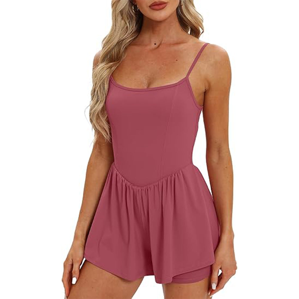 🌴Summer Breeze Essential! Double-Lined Short Romper✨ Adjustable Spaghetti Strap💃 No-Slip Sleeveless Jumpsuit | TikTok’s Hotlist