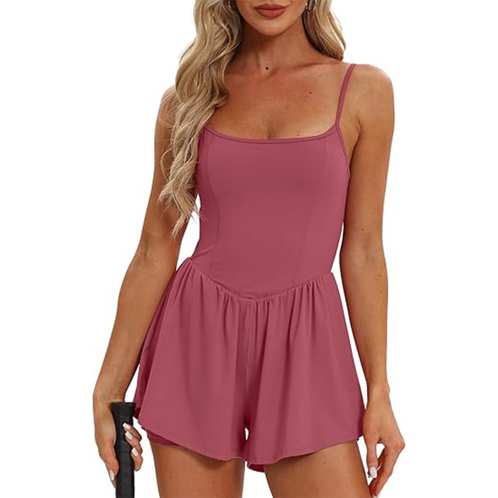 🌴Summer Breeze Essential! Double-Lined Short Romper✨ Adjustable Spaghetti Strap💃 No-Slip Sleeveless Jumpsuit | TikTok’s Hotlist