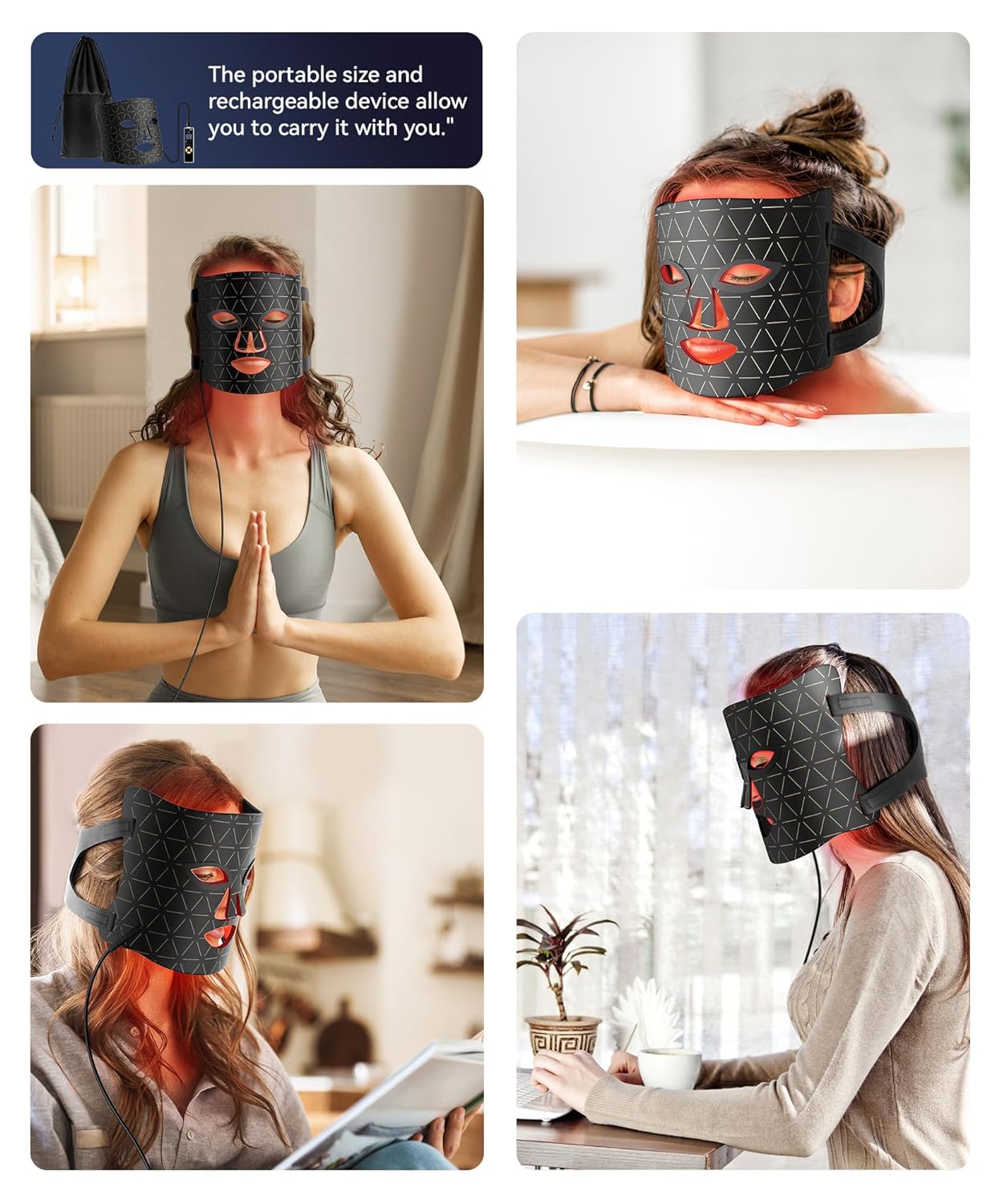 Red Light Therapy Mask ✨ Dual-Wavelength Anti-Aging & Acne Killer 💎 630nm/830nm Salon-Level Glow at Home 🔥 Dermatologist-Tested #SkincareHack #RedLightMagic