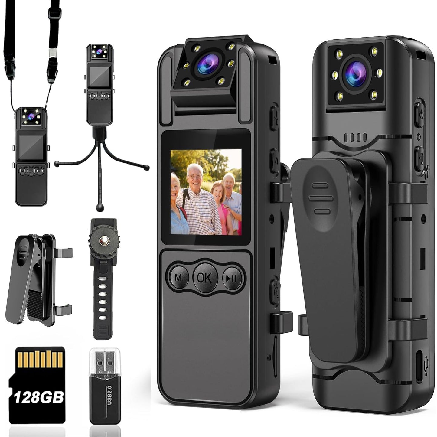 🔥1.4" Police Body Camera w/Audio!⚡Auto Night Vision 1080P/4K FHD | Wearable Mini Recorder for Outdoor Sports & Security | Waterproof Action Cam #PoliceGear #OutdoorTech