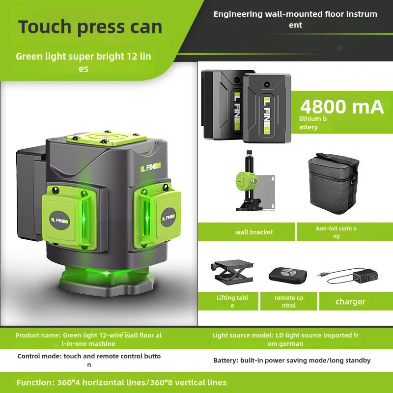 🔥 3D/4D Laser Level with 12/16 Lines | 360° Auto-Leveling⚡400% Brighter Beam🌟【Woodworking Pro Kit】Super Powerful Horizontal/Vertical Cross Laser for Tile & Framing