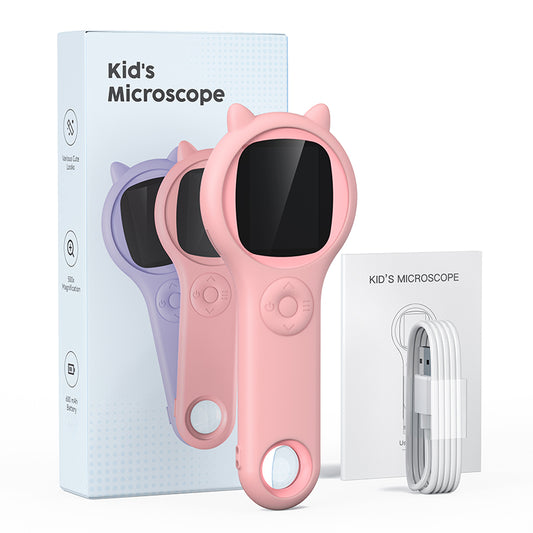 500X Zoom Kids Microscope ✨ 2" LCD Screen & 8 LED Lights 💡 Explore Hidden Worlds! 🔬 USB to PC + 32GB SD Card 🌟 #STEMgifts #TikTokMadeMeBuyIt