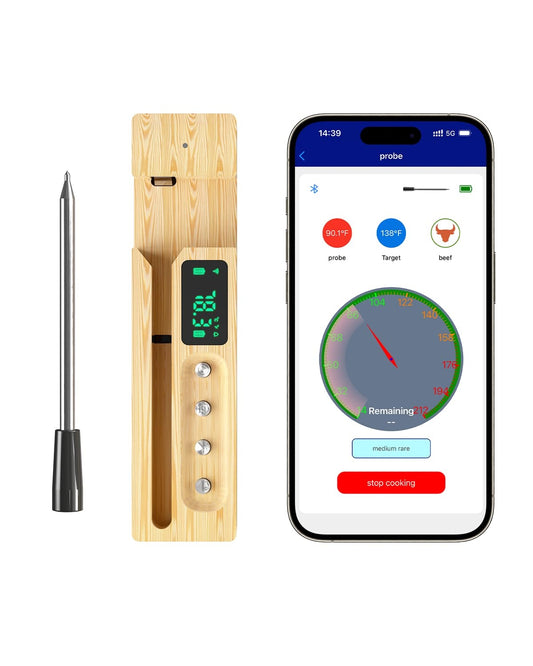 🔥Ultimate Grill Commander💥 730ft Smart Range⚡ IP68 Waterproof✨ 10-in-1 App Control🌪️ Bamboo Charging Dock | TikTok's #1 BBQ Hero