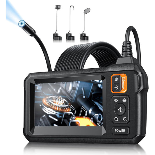 🔦 4.3" HD Endoscope Camera with 8X Brighter LEDs | 1920P Snake Cam⚡16.4ft FlexiSteel Cable🌟【Pipe Pro Kit】IP67 Waterproof Inspection Tool for Sewer/Pipes/Car Repair