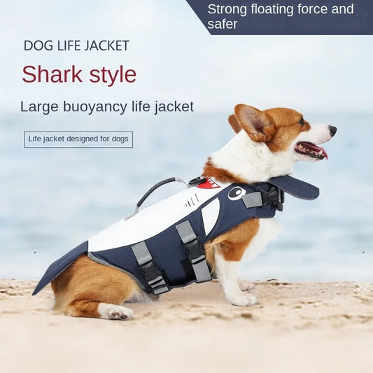 🔥 Shark Attack Dog Life Vest! Summer Swim Safety⚡Adjustable Safety Lock🐾S/M/L Size【TikTok's #1 Dog Swim Gear】