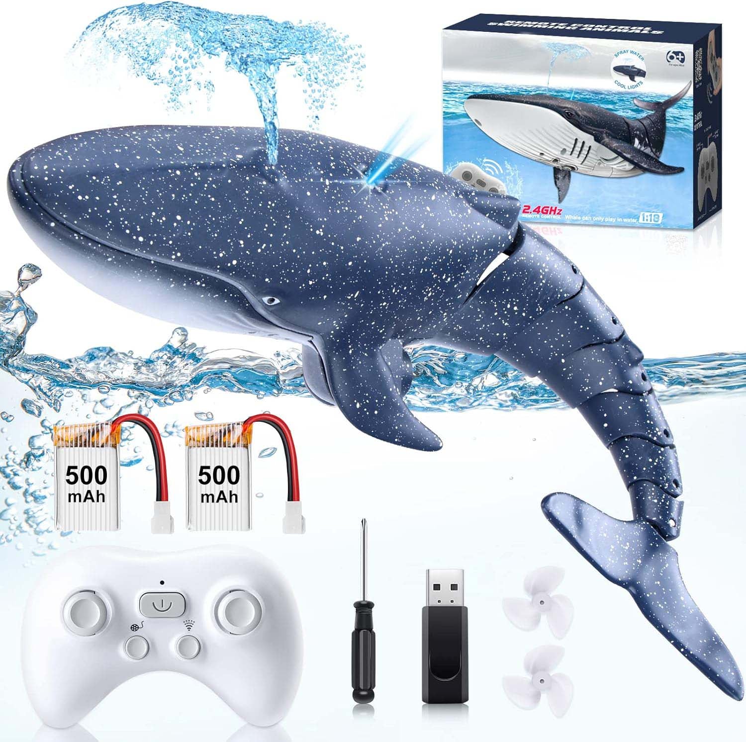 Upgraded RC Whale Shark Pool Toy ✨ 2x Battery Life & Crash-Proof Design 💦 Waterproof Remote Control Boat for Kids 6-12 🌟 Summer Splash Fun! 🔥 #PoolToys #TikTokMadeMeBuyIt