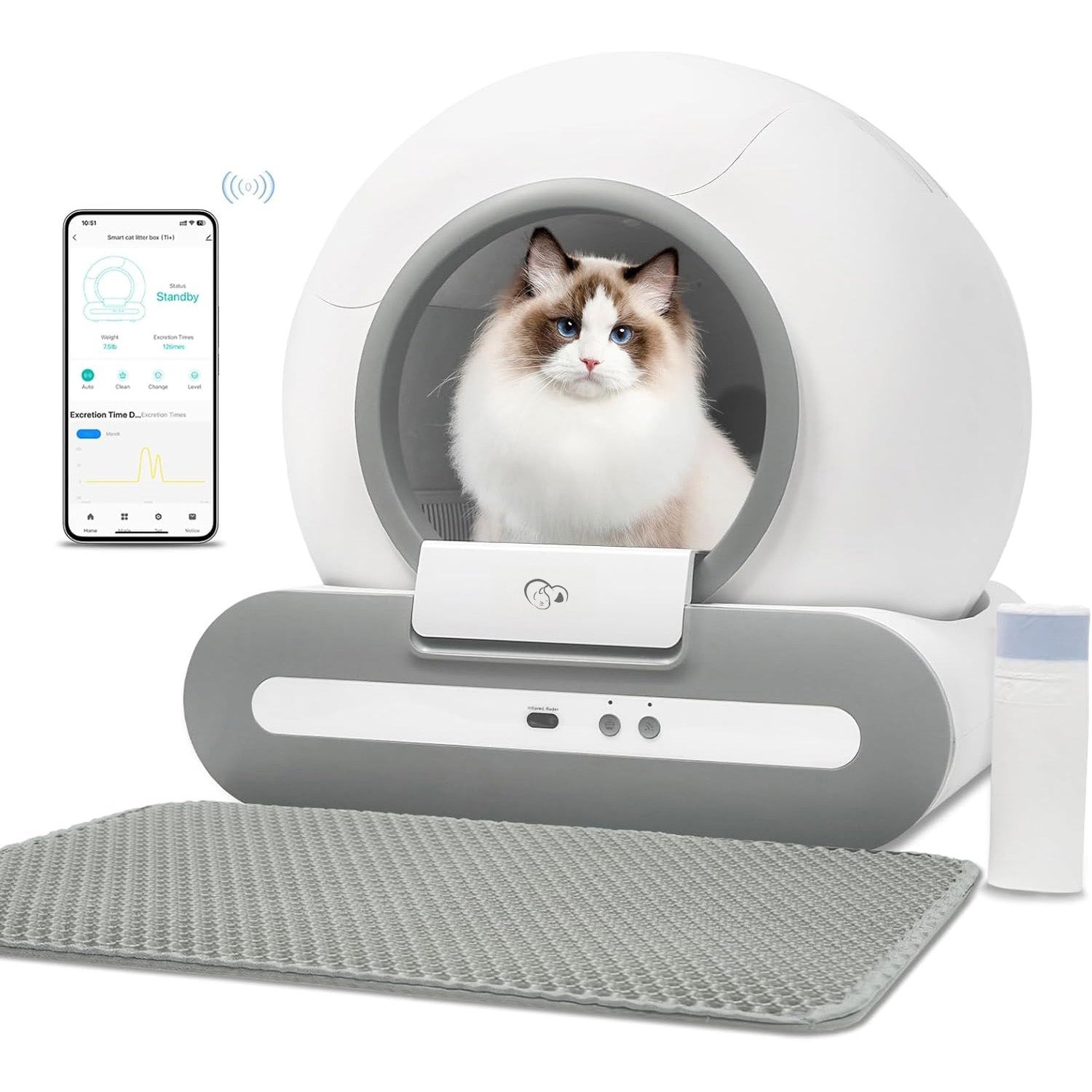 🚀Upgraded Self-Cleaning Cat Litter Box 65L XL Capacity📱APP Control Auto Scooper - TikTok's #1 Pet Tech! Odor-Free & Smart Safety Shield🛡️ Cat Litter Box for Multi-Cat Homes🐾