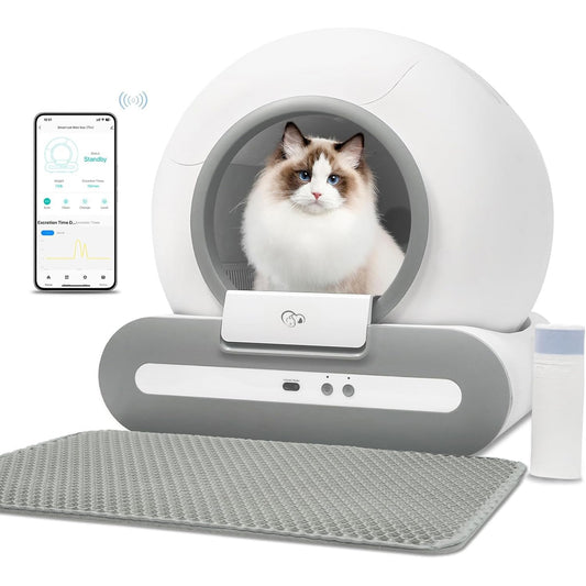 🚀Upgraded Self-Cleaning Cat Litter Box 65L XL Capacity📱APP Control Auto Scooper - TikTok's #1 Pet Tech! Odor-Free & Smart Safety Shield🛡️ Cat Litter Box for Multi-Cat Homes🐾