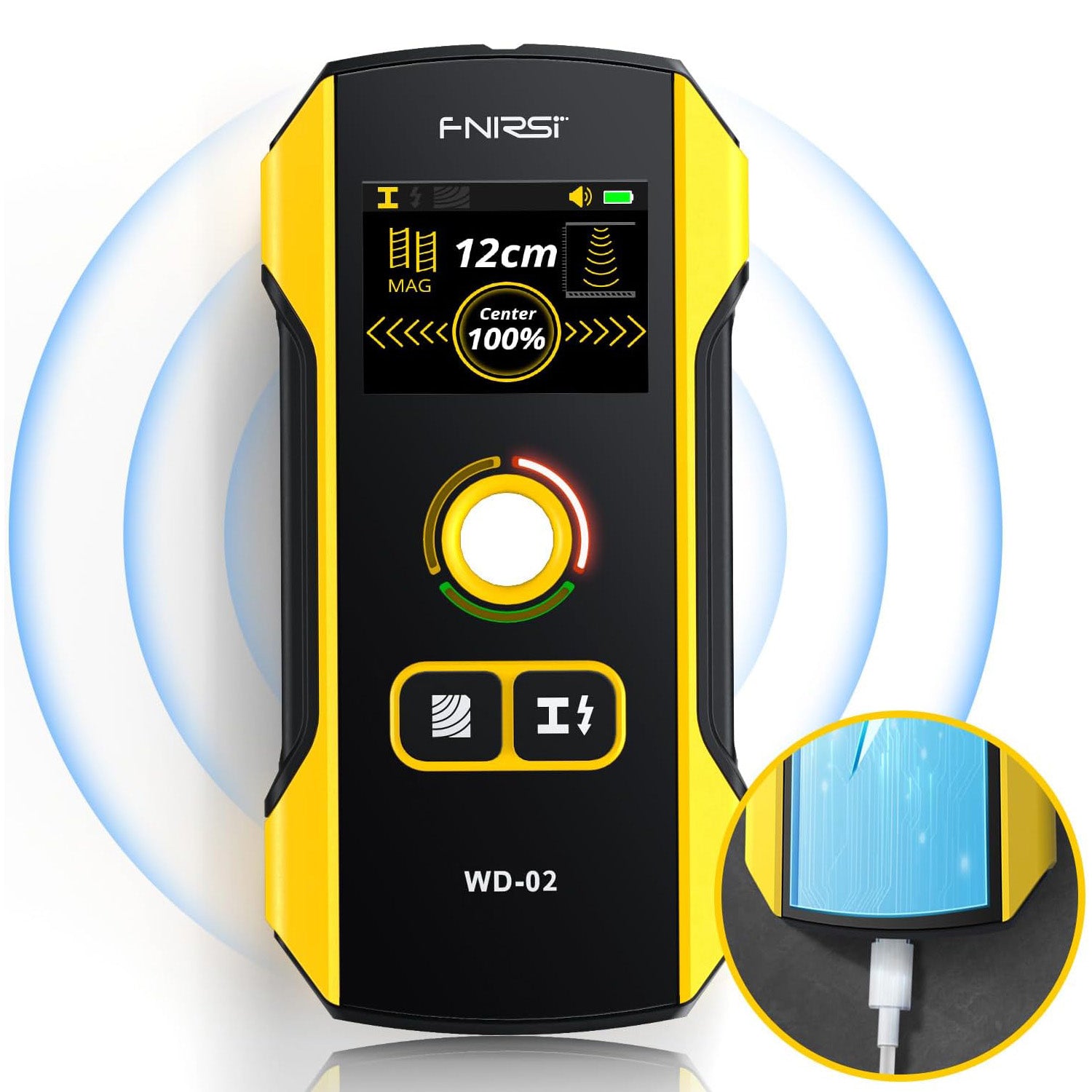 🔥🔍 Stud Finder Wall Scanner with TFT Display | FNIRSI WD-02 Upgrade⚡7-in-1 HPC Chip Detection🌟Wood/Metal/AC Wire Locator【Pro Accuracy + Center/Edge Guide】
