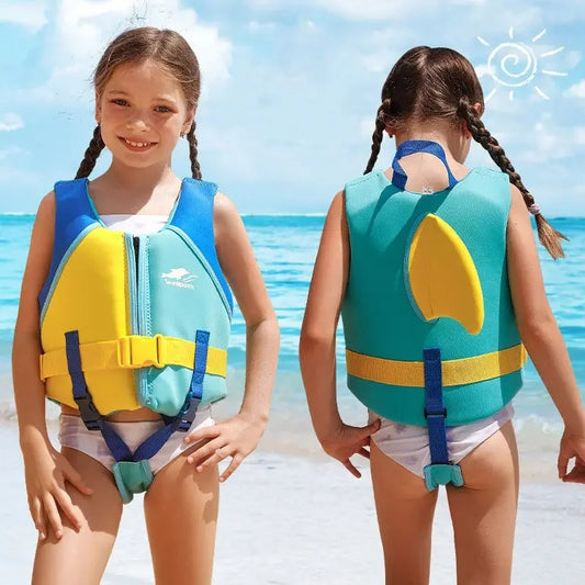 🦈 Shark Fin Kids Life Jacket | 50N Buoyant Swim Vest for Boys & Girls🌟Cute Water Safety Gear【Large Size】Pool Beach Surf Must-Have