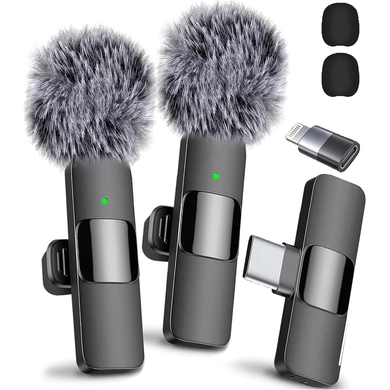 🎤🔥 2-Pack Wireless Lavalier Mic for iPhone/Android | Studio-Quality Recording⚡48H Battery🌟【Podcast/ASMR Pro】USB-C Clip-on Microphone with Noise Cancel - Perfect for Video, Live Stream, YouTube