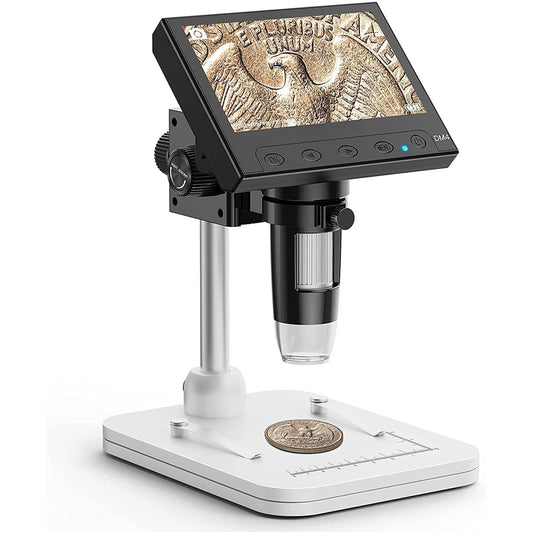 🔍 1000X Digital Coin Microscope with 4.3" LCD | 8X Brighter LEDs⚡PC View for Windows/Mac🌟【Pro Collector's Kit】EDM4 Magnifier for Error Coins & Electronics Repair