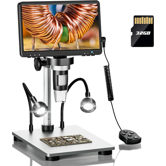 🔬📸 7'' LCD Digital Microscope 1200X | 1080P HD + 12MP Ultra-Precise Focus for Soldering & Coin Collecting | PC View & 32GB Storage 🖥️ #TechGadgets #DIYEssentials