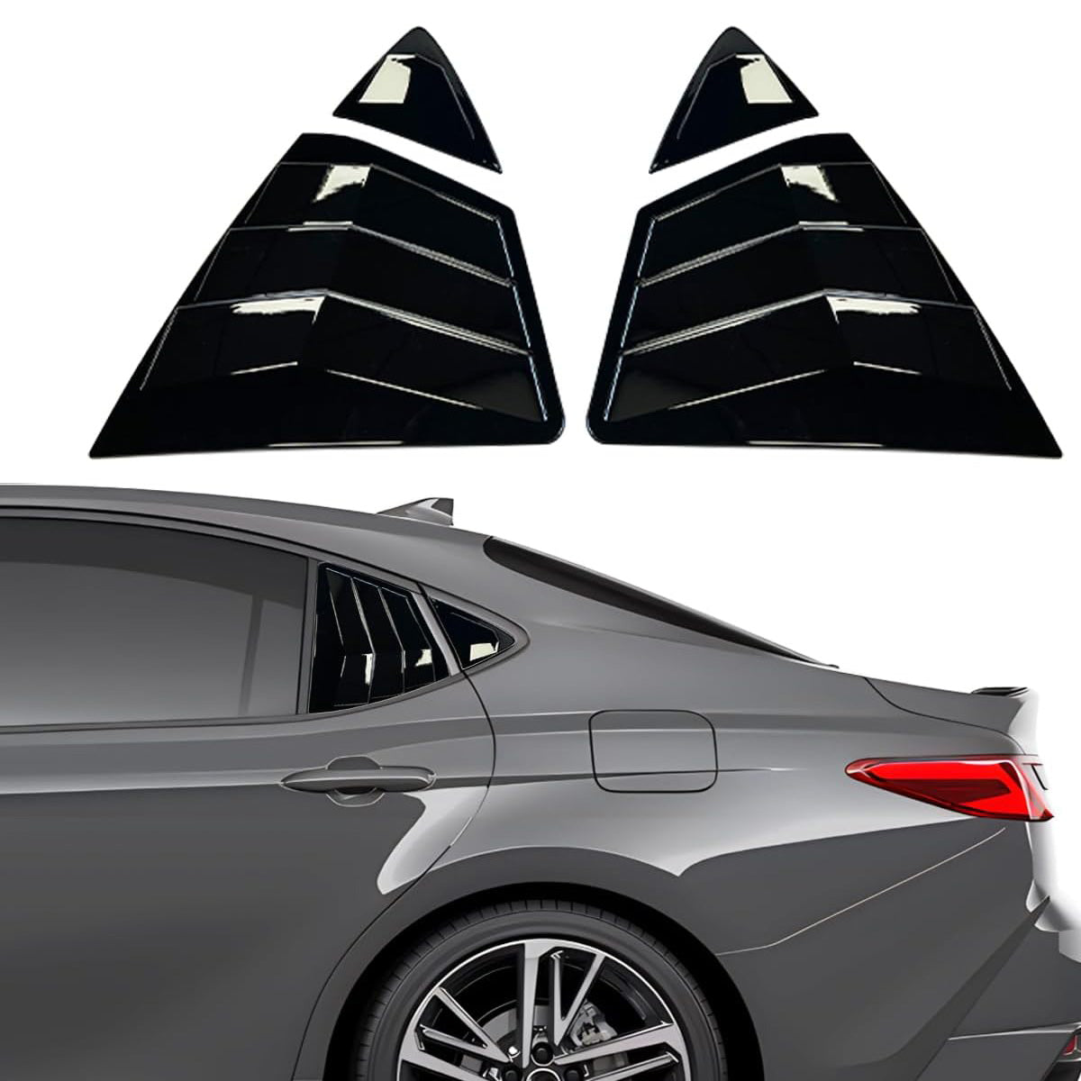 🔥🚗 Window Louvers for Toyota Camry 9th Gen 2025-2026 | Racing Style⚡ABS Sport Trim⚡【4PCS Full Kit】Front/Side Air Vent Scoop Covers - Sleek Exterior Upgrade (No-Drill 5Min Install)