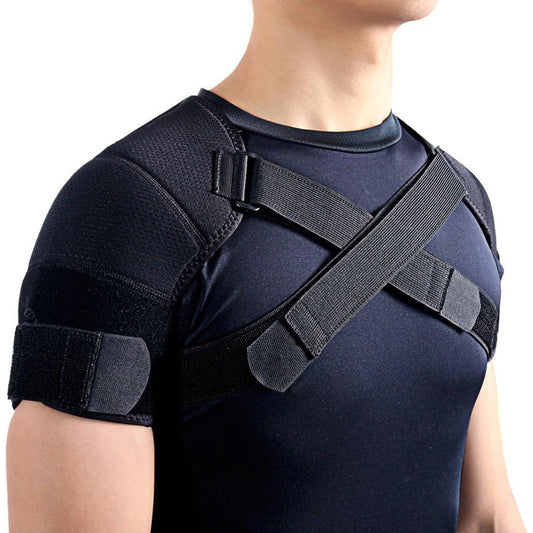 🔥 Double Shoulder Brace with Neoprene Support | Adjustable Strap Wrap⚡360° Rotator Cuff Protection🌟Gym & Sports Recovery Essential - Left/Right Shoulder Pain Relief